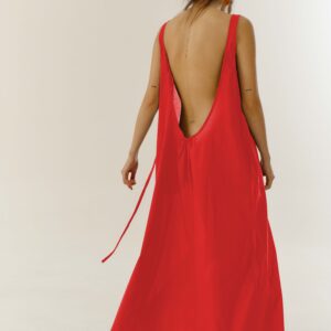 Red Open Back Dress